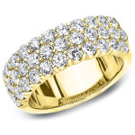 Gold Yaffie Ring with Multi-row Prong-set Diamonds Totaling 2 carats