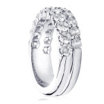 Yaffie Double Row Diamond Ring, 2ct TDW - Available in White Gold or Gold Finish
