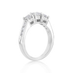 White Gold Triple Diamond Ring with 1.5ct Total Weight