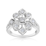Dazzling Yaffie White Gold Ring with 1/3ct TDW Diamonds.