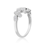 White Gold Flower Ring with 1/5ct Total Diamond Weight by Yaffie