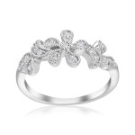 Diamond Blossom Ring with 1/5ct TDW in White Gold by Yaffie