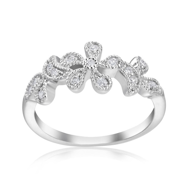 Diamond Blossom Ring with 1/5ct TDW in White Gold by Yaffie