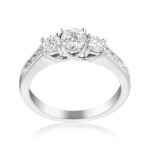 Yaffie 1ct Sparkling 3-stone Diamond Ring in White Gold