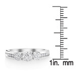 Dazzling Yaffie White Gold Ring with 1ct TDW 3 Diamonds