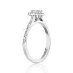 Shimmering Yaffie White Gold Pear-cut Diamond Ring with Halo - 3/4ct total weight.