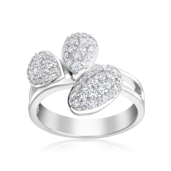 Sparkling Yaffie Diamond Ring in White Gold with a 7/8ct TDW