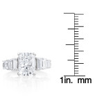 Radiant Yaffie Platinum Ring with 3.25ct & 6 Baguette diamonds totaling 1.1ct TDW