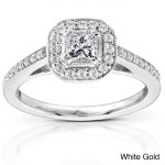 Golden Yaffie Engagement Ring with 1/2ct of Sparkling Diamonds in a Halo Design
