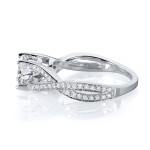 Sparkling Yaffie Criss Cross Pave Engagement Ring with 1 1/4ct TDW Diamonds in White Gold