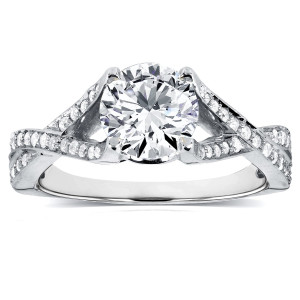 Criss Cross Sparkle: Yaffie White Gold Diamond Engagement Ring - 1.25ct TDW