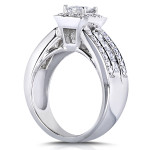 Yaffie Diamond Halo Ring with Beautiful Princess-Cut White Gold Sparkle