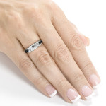 Custom-Made Yaffie™ Black & White 3-Stone Diamond Engagement Ring with 1 3/8ct TDW White Gold