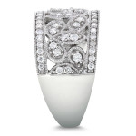 Flowerful White Gold Ring with 1/2ct Sparkling White Diamonds by Yaffie