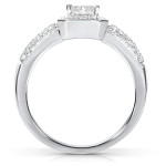 Sparkling Yaffie Diamond Bridal Set with White Gold Halo, 5/8ct Total Weight