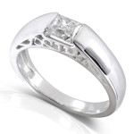 Princess Cut Yaffie Gold Ring with 4/5 ct tension set Diamond