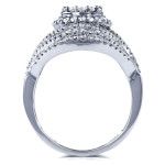 Sparkling White Gold Cluster Ring with 1 1/2ct Diamonds - Yaffie Cocktail Beauty