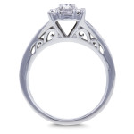 Yaffie White Gold Diamond Halo Ring - Perfect for Your Special Moment!