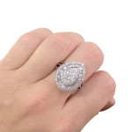 Dazzling Pear-shaped Diamond Ring by Yaffie in White Gold, 1ct Diamonds