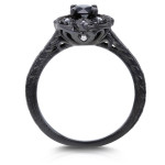 Yaffie ™ Custom Black Gold Antique Ring with 3/5ct TDW Diamond