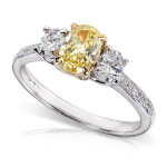 Certified Yellow & White Diamond Ring with 1 1/10ct TDW - Yaffie Gold
