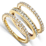 Stacked Eternity Rings with 1 1/2 carats TDW Diamond by Yaffie Gold