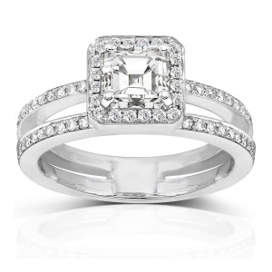Asscher Diamond Engagement Ring by Yaffie Gold - 1 1/3ct TDW