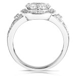 Dazzling Yaffie Gold Bridal Ring Set with 1.20ct Diamond Halo
