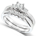 Gold Princess-Cut Diamond Wedding Ring Set - Yaffie 0.5ct