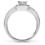Yaffie Gold Princess-cut Diamond Halo Engagement Ring (1/2ct)
