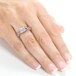 Engage in Radiance with Yaffie Gold Diamond Halo Ring, Stunning 1/3ct TDW