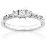 Sparkling Yaffie Gold Princess Diamond Engagement Ring with 1/3 ct of Diamond