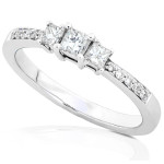 Sparkling Yaffie Gold Princess Diamond Engagement Ring with 1/3 ct of Diamond