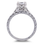 Sparkling Forever One Moissanite and Diamond Cathedral Bridal Set with Yaffie Gold