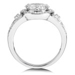Golden Yaffie Bridal Diamond Band Set with Halo, 1ct Total Diamond Weight