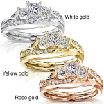 Golden Yaffie Bridal Ring Set with 1ct Total Diamond Weight
