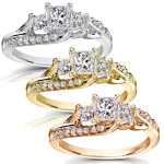 Sparkling Yaffie Gold Diamond Ring with 1 Carat Total Weight for Your Wedding Proposal