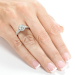 1 Carat Yaffie Gold Diamond Halo Engagement Ring