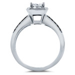 Yaffie Multi-Row Princess Diamond Engagement Ring: Black & White Beauty.