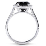 Custom Black & White Diamond Halo Ring by Yaffie ™ - 3.875 ct TDW Gold