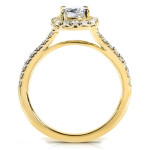Golden Love: Yaffie Diamond Halo Engagement Ring - 0.75 ct TDW.
