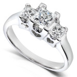 Heartfelt Yaffie Gold Princess Diamond Trio Ring, Set with a 3/4 Carat Total Diamond Weight