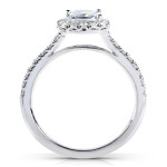 Golden Yaffie Princess and Round Diamond Engagement Ring with Halo, 3/4ct TDW