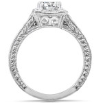 Yaffie Gold 0.75ct Princess-cut Diamond Halo Engagement Ring