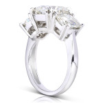 Golden Yaffie Moissanite Engagement Ring with Triple Cushion Stones (5ct)