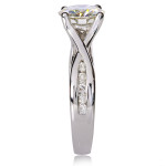 The Stunning Yaffie Gold Bridal Set with Moissanite and Channel Diamonds, 1/2ct Total Weight