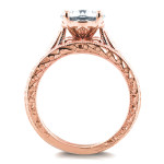 Yaffie Antique Cathedral Bridal Rings - Rose Gold, 1.5ct TGW Moissanite & Diamond