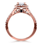 Chic and Sparkling: Yaffie Rose Gold Bridal Set with 1ct Moissanite and 3/4ct Diamonds