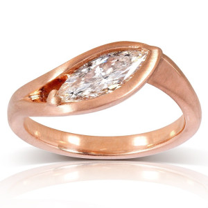 Marquise Madness: Yaffie Rose Gold 1ct Certified Diamond Ring