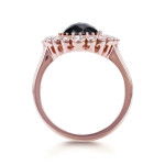 Yaffie™ Custom Rose Gold Orbiting Diamond Ring w/Black & White Diamonds - 3.33ct TDW Oval